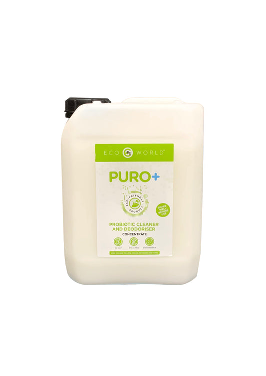 PURO+ A VEGAN Friendly Probiotic Cleaner (5 litre)  - PURO+ digests & eliminates organic & greasy soils and stubborn stains from hard surfaces. Can also be used to maintain septic tanks & drains…