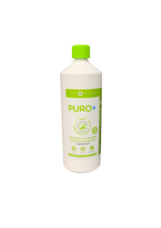 PURO+ A VEGAN Friendly Probiotic Cleaner (1 litre)  - PURO+ digests & eliminates organic & greasy soils and stubborn stains from hard surfaces. Can also be used to maintain septic tanks & drains…